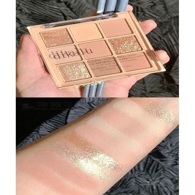 Bảng Phấn Mắt JMMZ DIKALU 9 Màu Trà Sữa Trân Châu Chất Lượng Cao