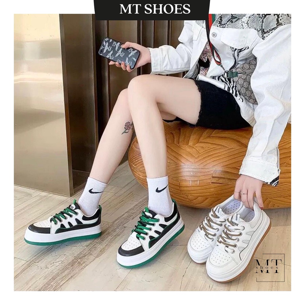 Giày Bata nữ phối màu đế độn cao 2-3p siêu nhẹ hàng Quảng Châu cao cấp kiểu dáng trẻ trung năng động