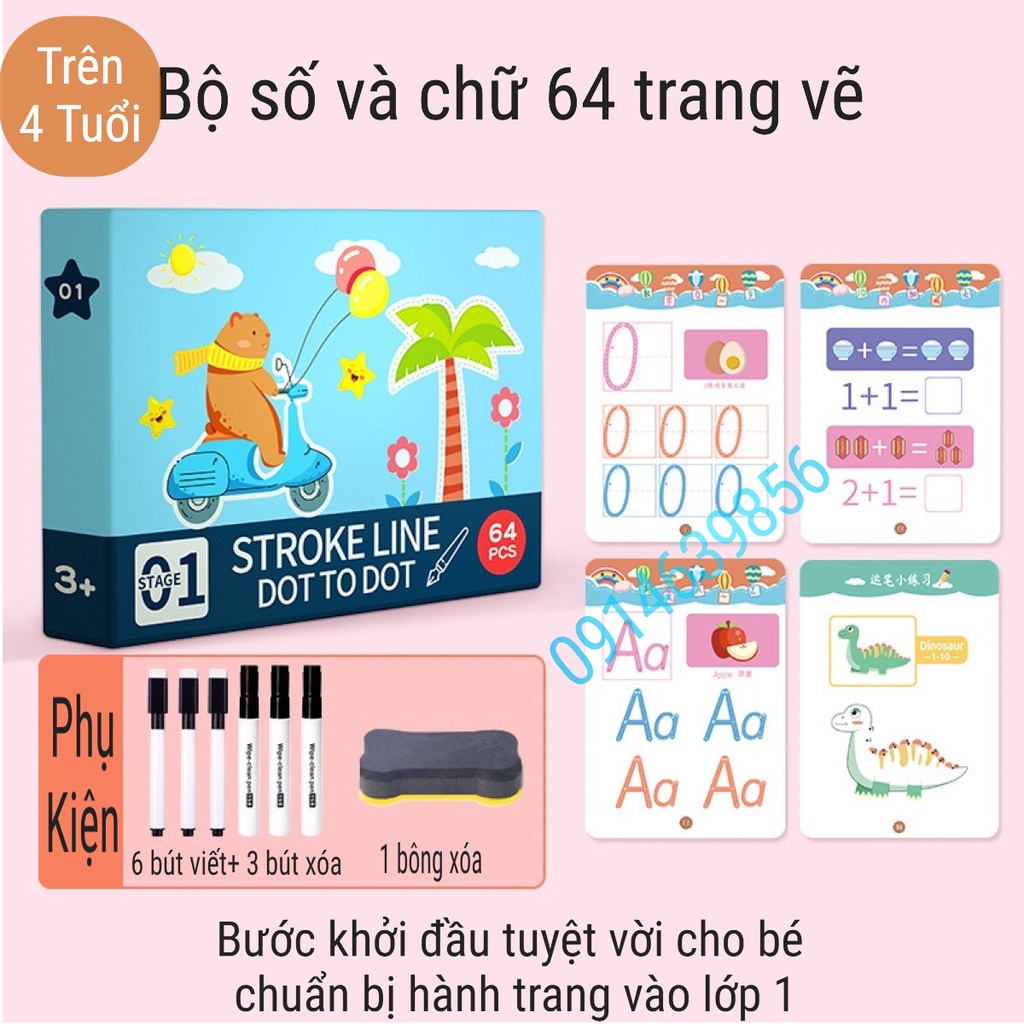 Tập tô vẽ thông minh xóa được - Giáo dục toàn diện Montessori