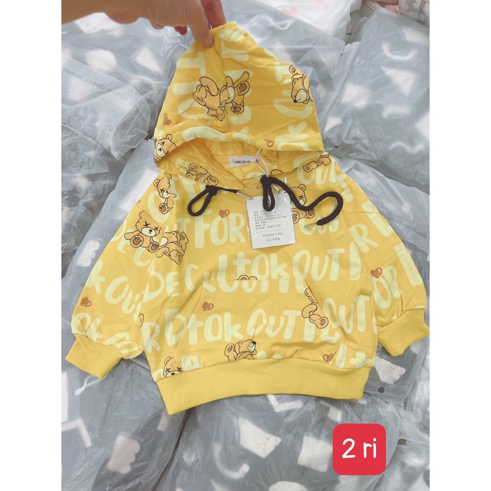 Áo nỉ da cá hoodie có mũ cho bé trai bé gái,hàng Quảng Châu siêu mềm đẹp