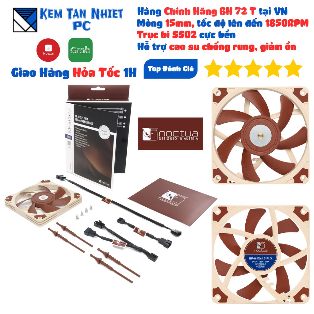 Quạt tản nhiệt Noctua NF-A12x15 PWM- Chính Hãng