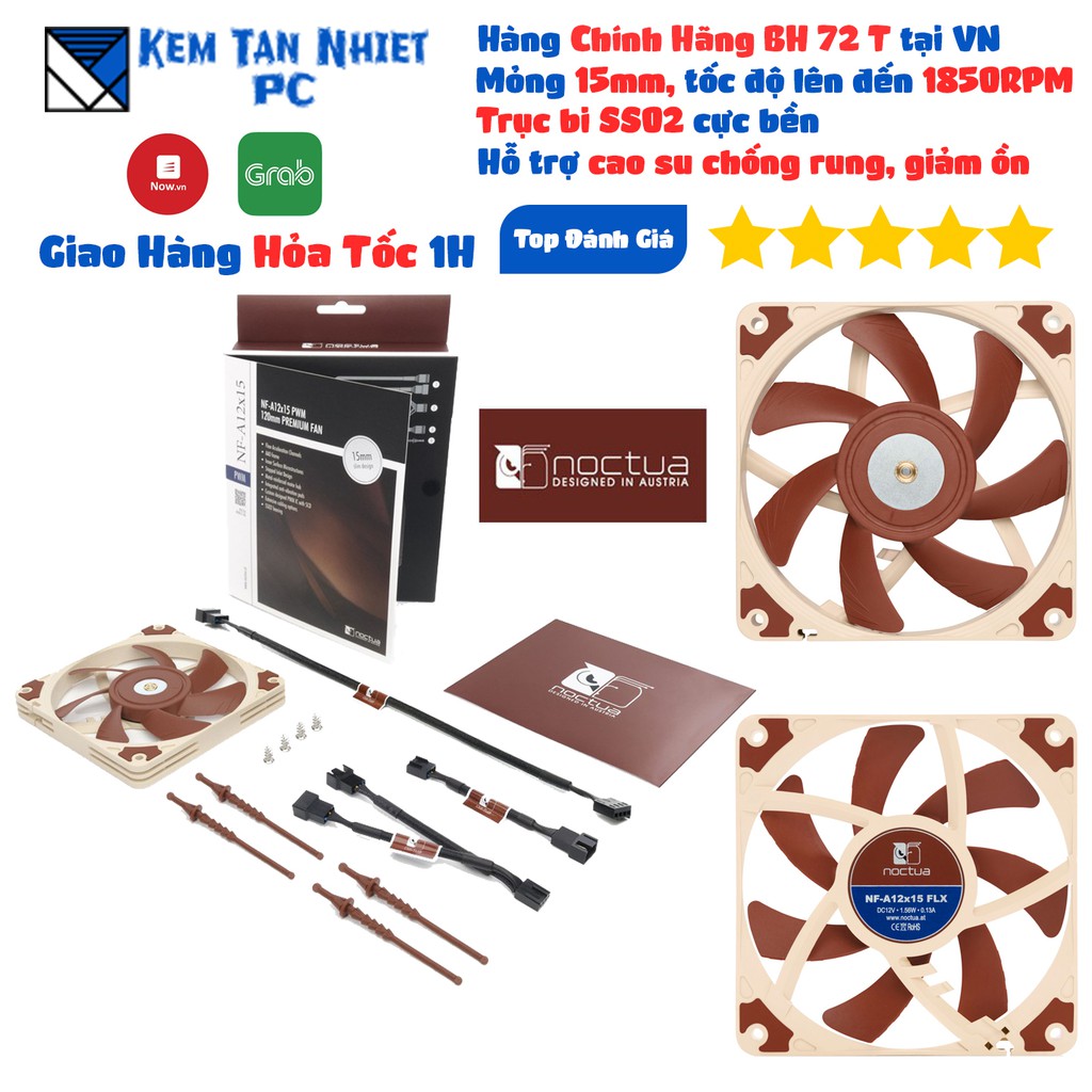 Quạt tản nhiệt Noctua NF-A12x15 PWM- Chính Hãng