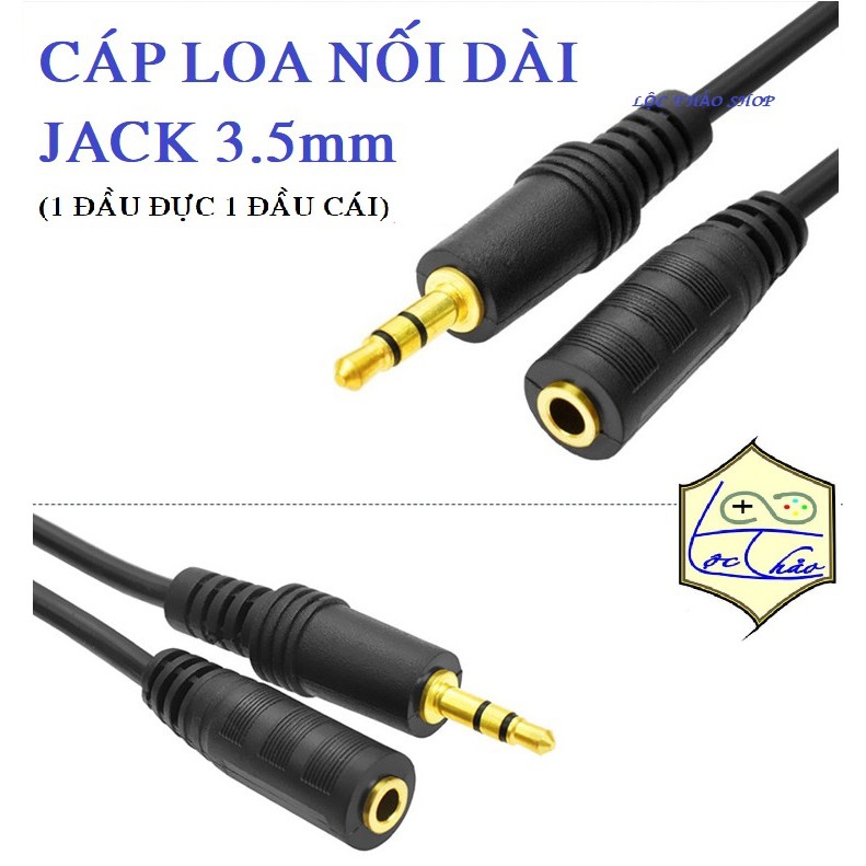 Dây Loa Nối Dài 3M jack cắm 3.5mm, 1 đầu đực 1 đầu cái