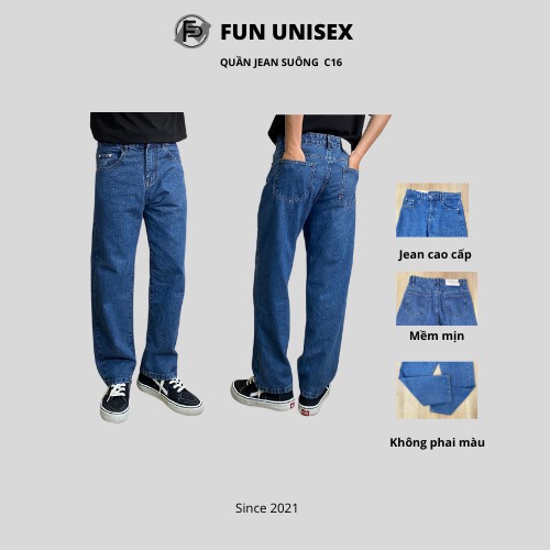 [Tự chụp] Quần jean vải sịn ống suông, ống rộng chất mềm mại, chuẩn form C16 | BigBuy360 - bigbuy360.vn