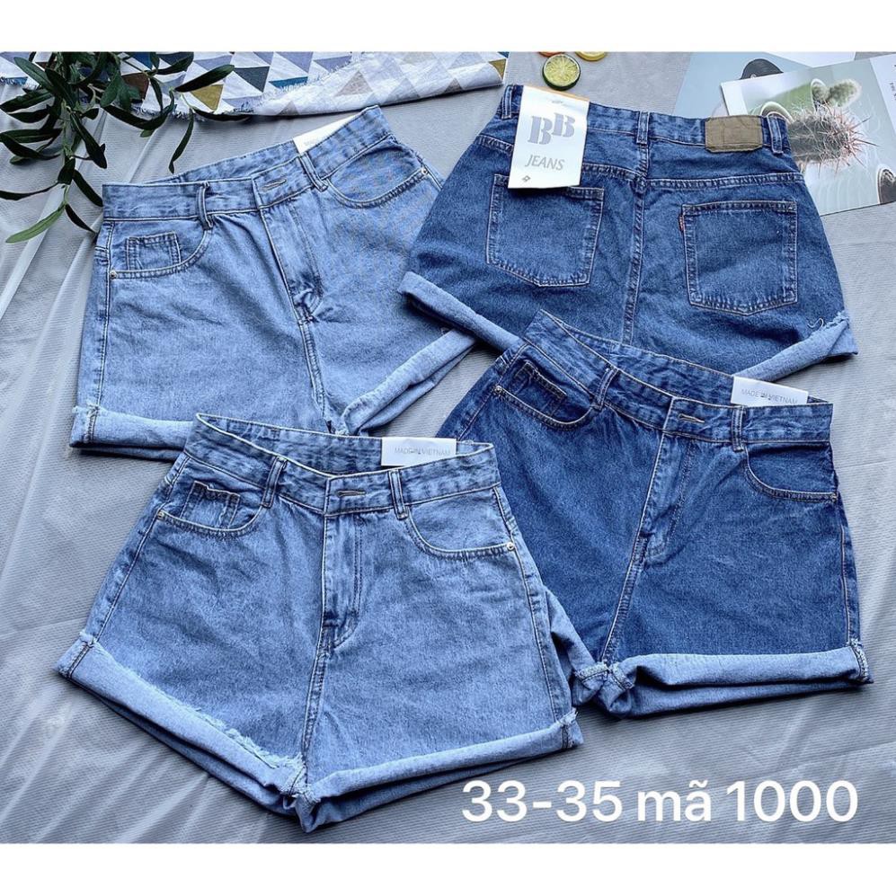 Quần short jean nữ màu xanh nhạt từ size 40kg size đại 75kg mẫu trơn quần short lưng cao hàng VNXK - 2KJean ་