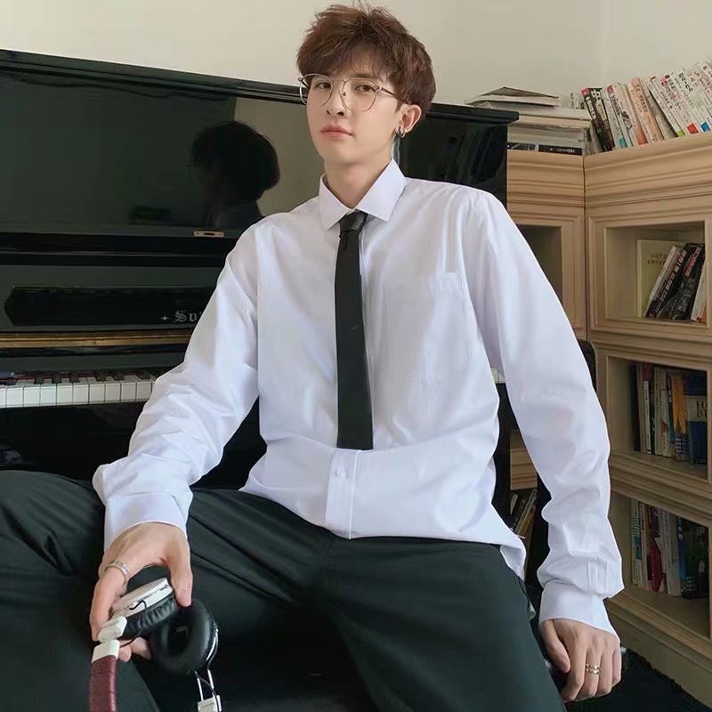 Áo Sơ Mi Trắng Phong Cách Nhật Bản Thời Trang Thu Đông Cho Nam Size M-3Xl | BigBuy360 - bigbuy360.vn