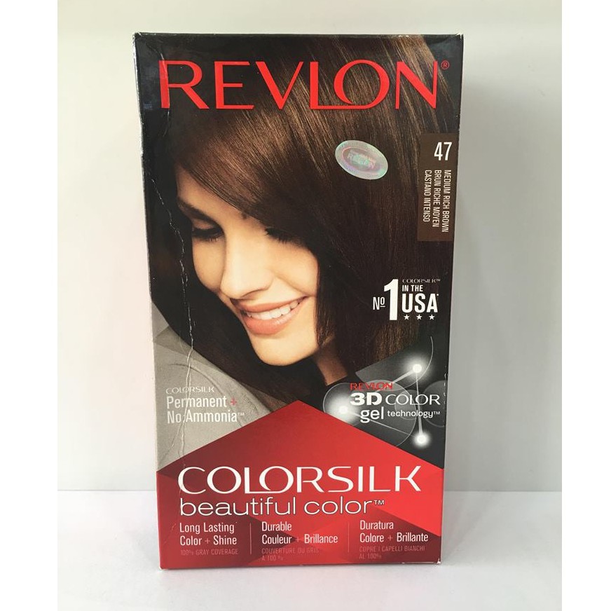 Thuốc nhuộm Revlon Color Silk Beautiful 3D Color số 47 nâu chocolate vừa