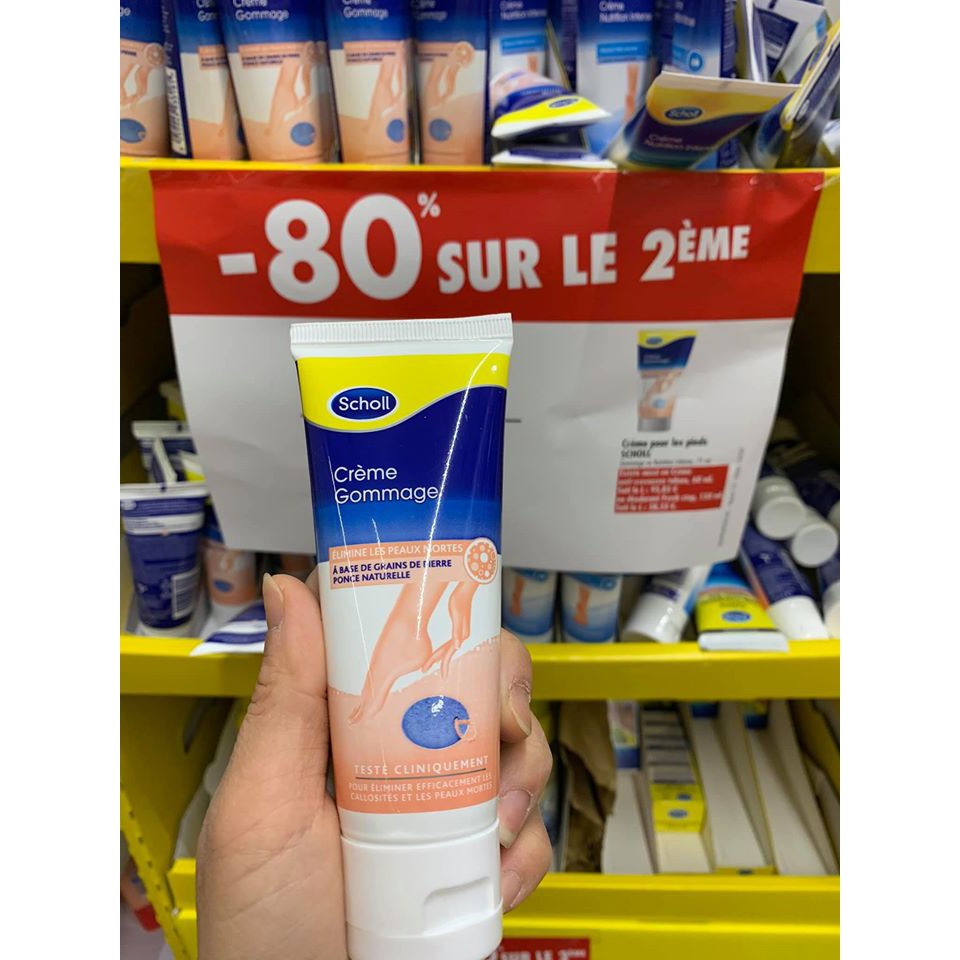 (Thanh lý hạn T12/21) Bill Pháp - Kem tẩy tế bào chết dành cho chân Scholl 75ml hàng nội địa