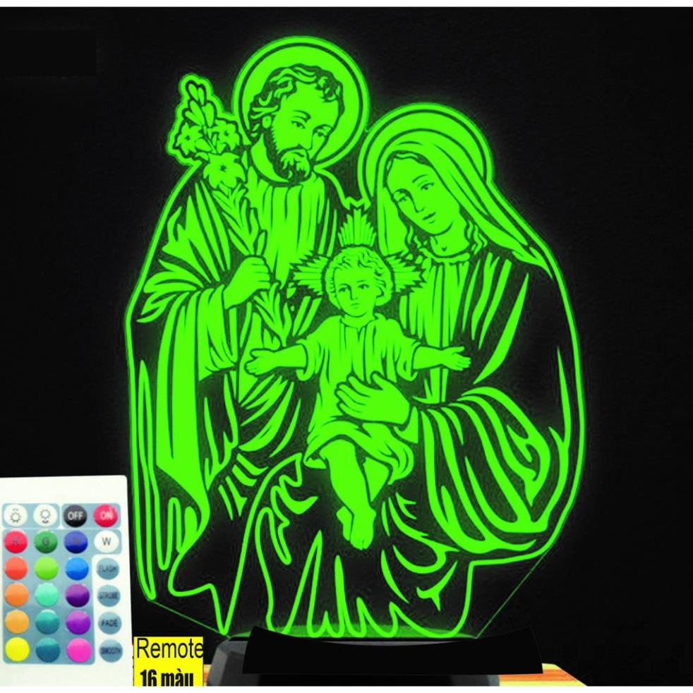 Đèn ngủ 3d. Đèn thờ led 16 màu Hình Chúa, Hình thờ tượng Chúa,  khắc hình theo yêu cầu.