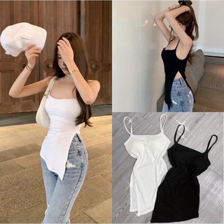 Áo 2 dây xẻ tà xéo