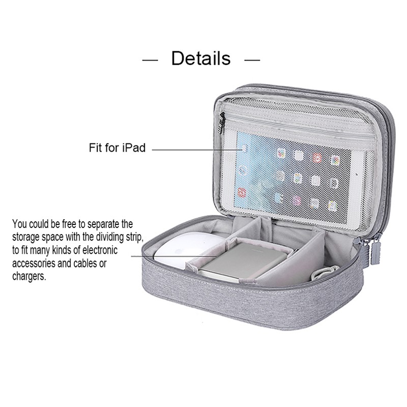 Túi Evertoner đựng dây cáp sạc / đồ trang điểm có khóa kéo tiện dụng