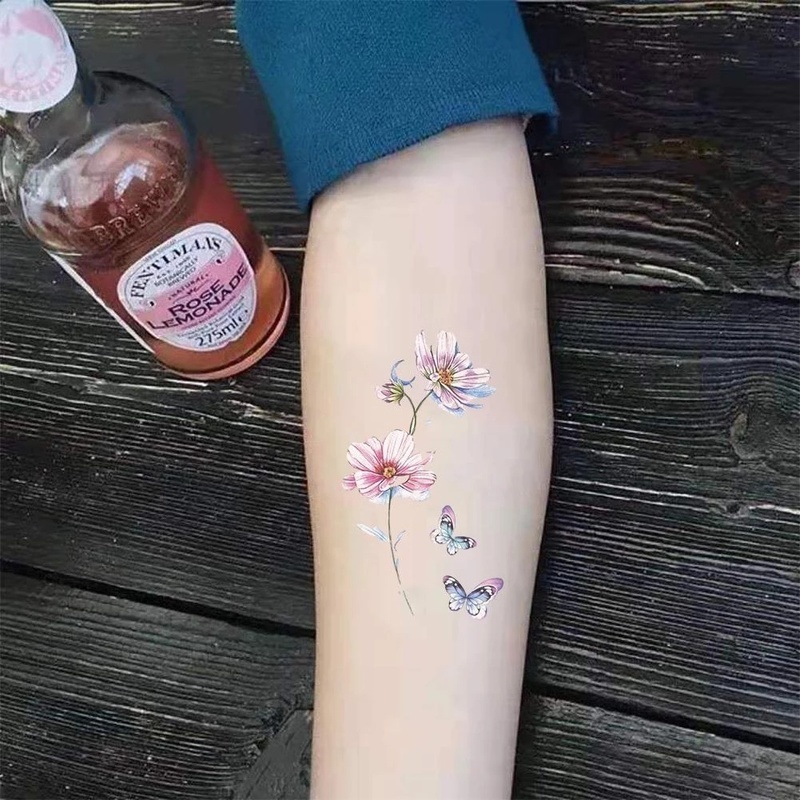 Multi-style Harajuku Korean Version Small Fresh Tattoo Sticker/ Black White Colorful Feather Flowers Pattern Waterproof Temporary Tattoos/ Body Art Beautify Decoration