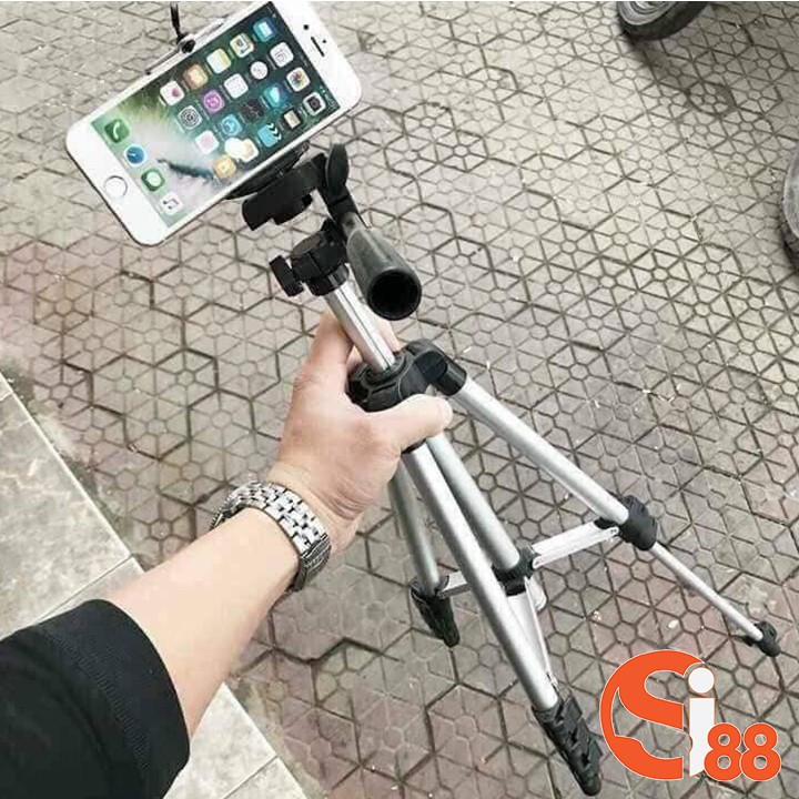 Giá Đỡ Điện Thoại Tripod3 chụp hình, livestream, quay video Chân Tương Thích Với Nhiều Dòng Máy DT12