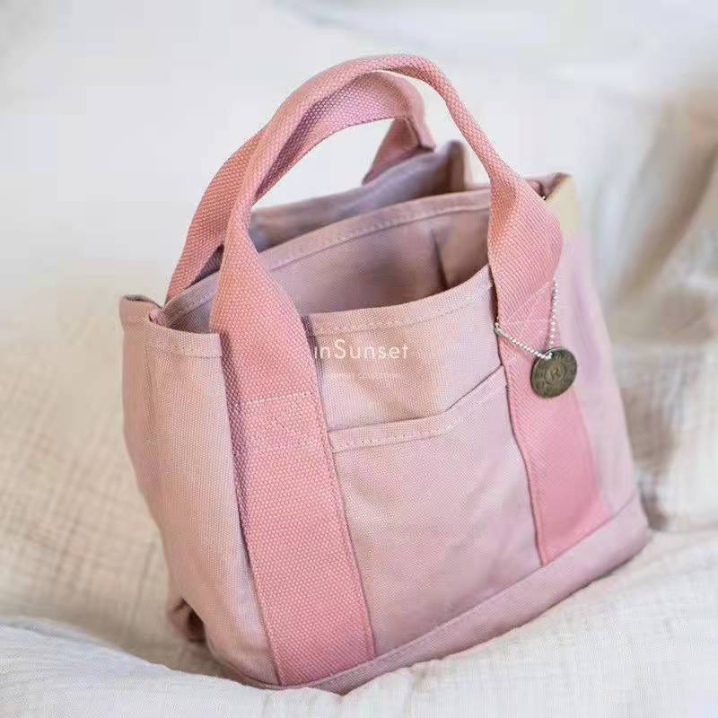Túi Xách Canvas Đựng Cơm Trưa Tiện Dụng Cho Nữ