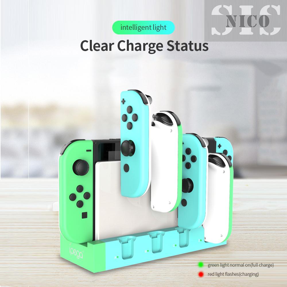 Đế Sạc Điều Khiển Chơi Game Ipega Pg-9186 N-Switch Với 4 Khe Cắm Sạc Cho Tay Cầm Chơi Game Đen Và Đỏ