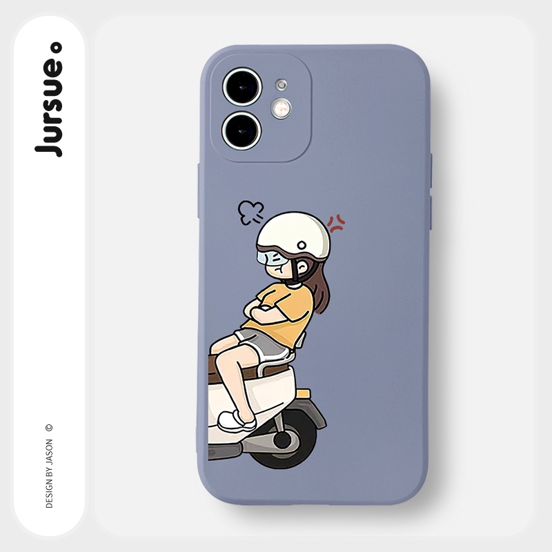 Ốp lưng JURSUE mềm hoạt hình cặp đôi dễ thương đẹp Cho iPhone 14 13 12 11 Pro Max SE 2020 X XR XS 8 7 ip 6S 6 Plus Y2177