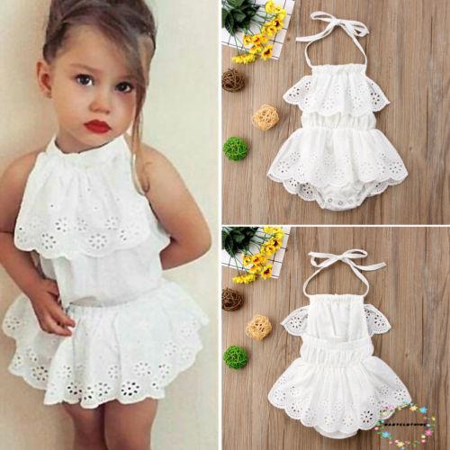 ღWSVღNew Kids Baby Girl Clothes Lace Floral Romper Jumpsuit Sunsuit Outfits