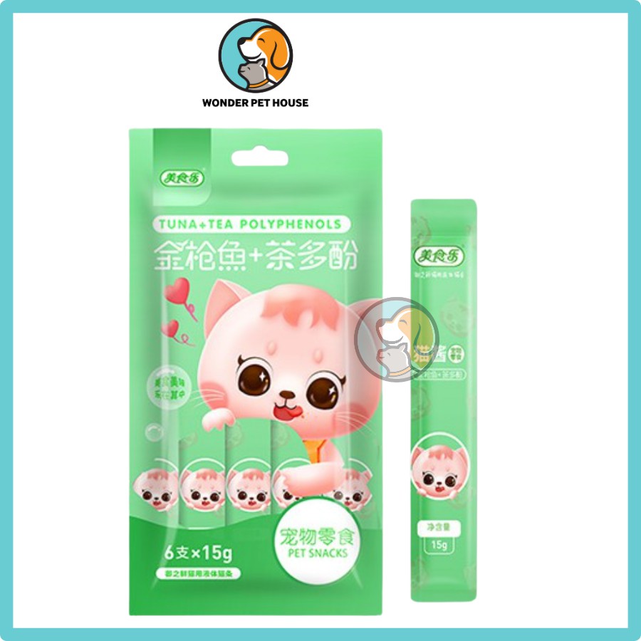 [Giá Rẻ] Súp Thưởng Beauty Cho Mèo 6 thanh 15g bổ sung protein, giảm hôi miệng