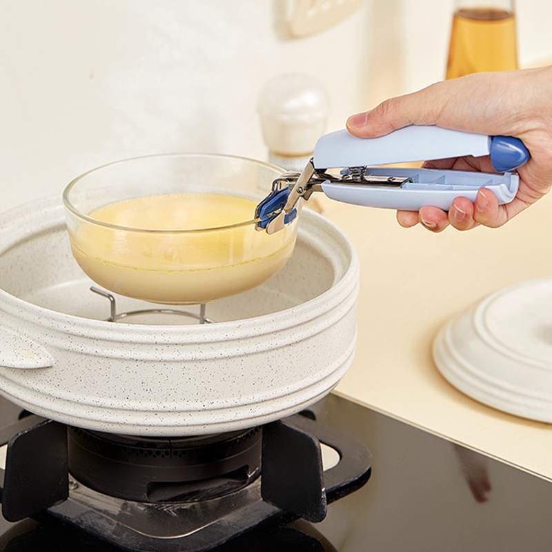 Dụng Cụ Kẹp Tô Dĩa Hấp Thức Ăn Bằng Thép Không Gỉ 304 Cách Nhiệt Chống Bỏng