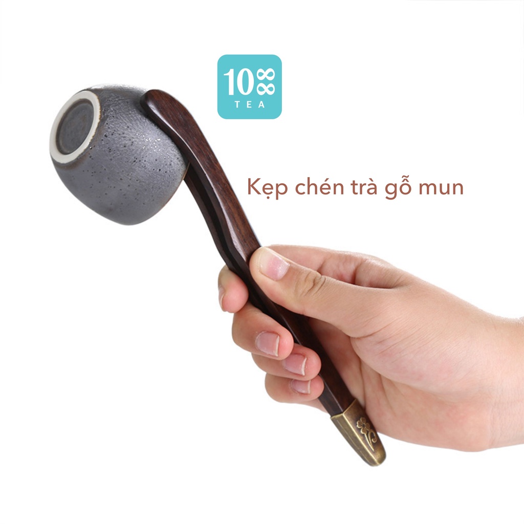 Kẹp gắp chén trà gỗ mun - dụng cụ trà đạo