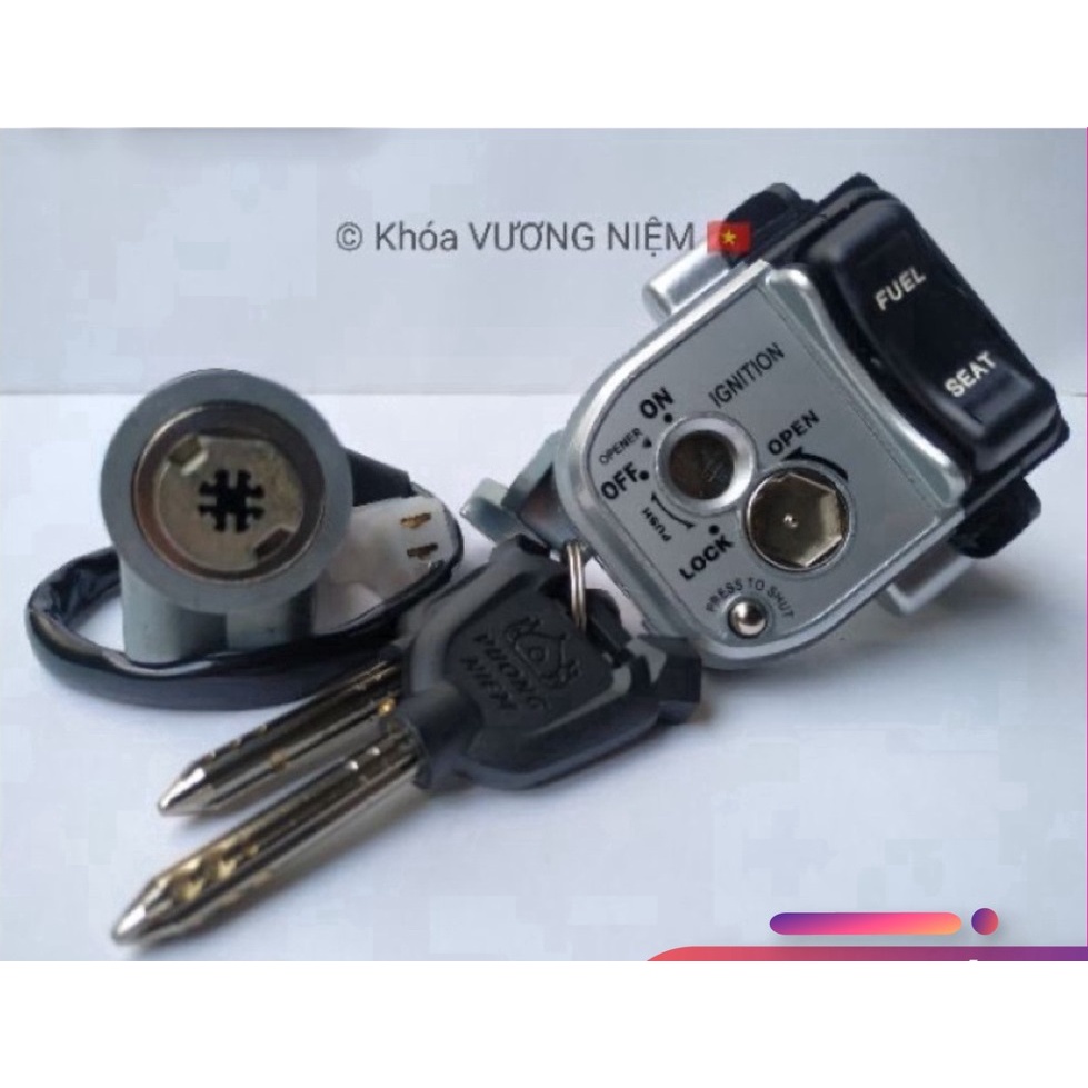 (KHOÁ VƯƠNG NIỆM) Bộ Ổ Khoá Xe Airblade Đời 2007 ĐẾN 2012 Chìa 8 Cạnh Chống Trộm Chính Hãng