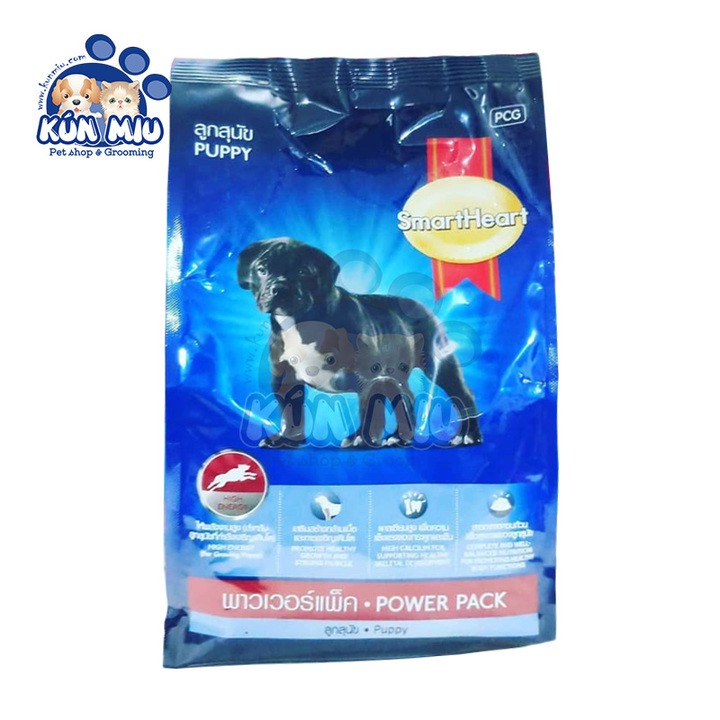 Thức ăn cho chó con dưới 1 tuổi phát triển cơ bắp SmartHeart Power Pack puppy túi 3kg