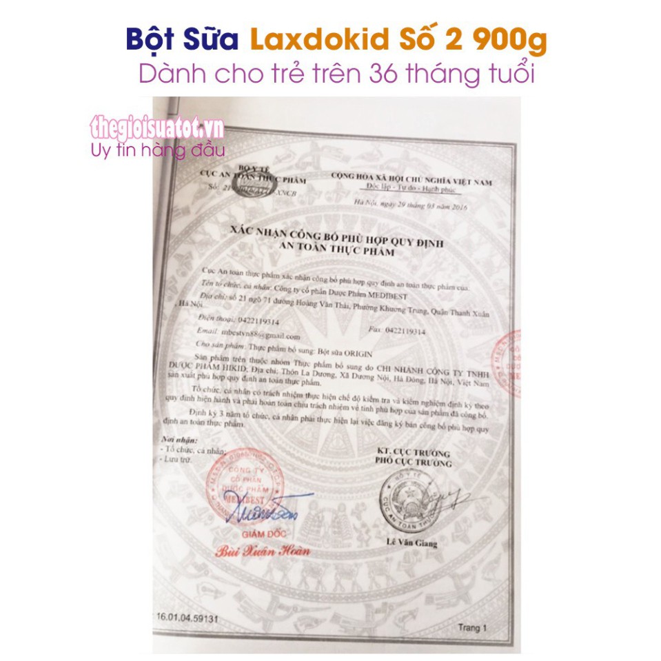 [ƯU ĐÃI] Sữa Laxdokid số 2 Cao năng lượng cho trẻ trên 3 tuổi loại 900g