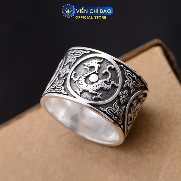 Nhẫn bạc nam VIỄN CHÍ BẢO tứ linh chất liệu bạc Thái 999 N101053