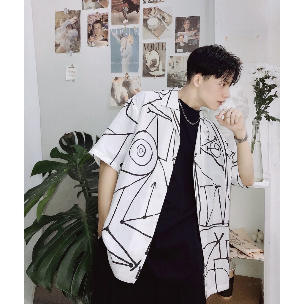 Áo Sơ Mi BOO Nam Oversize Dáng Rộng Cổ Vest Chất Cotton Mềm Nhiều Màu Thoáng Mát Cuban Shirt
