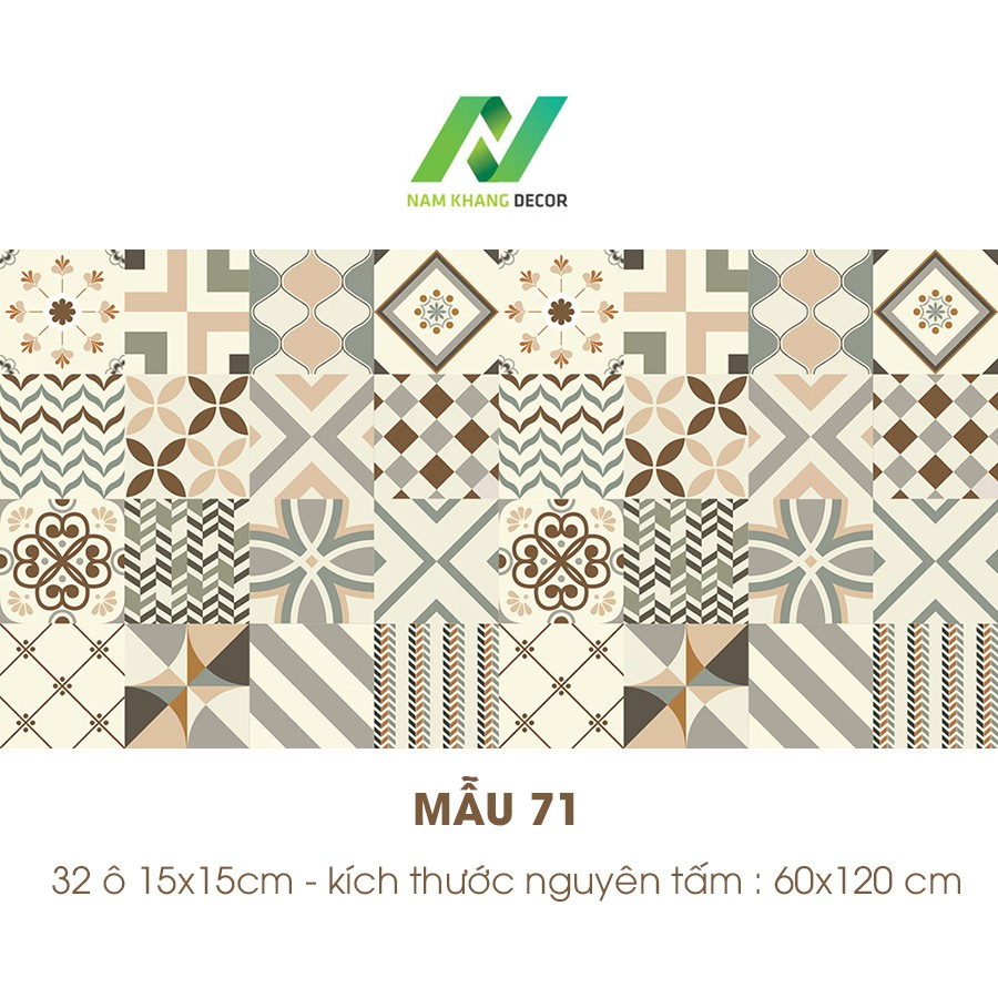 Mua 3 tặng 1 Set 32 ô 15cm hoặc 18 ô 20cm Decal gạch bông trang trí bếp, nội thất ... | BigBuy360 - bigbuy360.vn