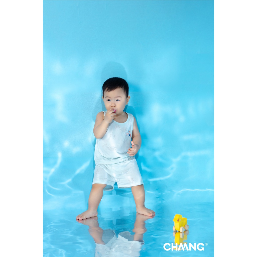 [CHÍNH HÃNG] Bộ áo ba lỗ quần đùi trẻ em họa tiết vân chìm The Sea Chaang