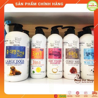 Sữa tắm Hàn Quốc dành cho chó mèo💥 FREESHIP💥Tắm lông trắng, lông xoăn, tắm chó lớn, chó con, chiết xuất nha đam