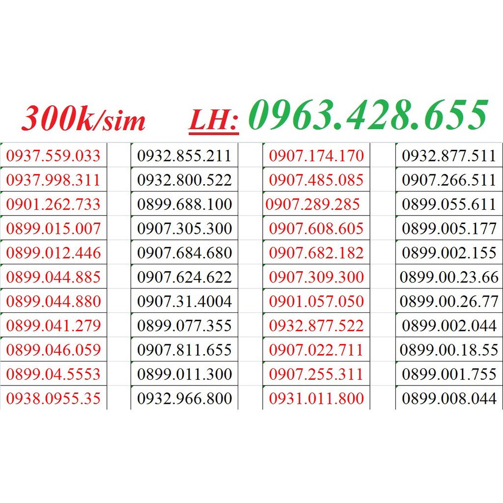 Sim Mobiphone đầu 09 08 giá 300k