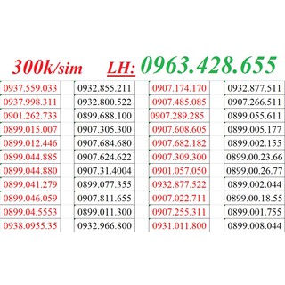 Sim Mobiphone đầu 09 08 giá 300k