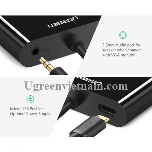 Cáp Micro HDMI to VGA, HDMI chính hãng Ugreen 30355