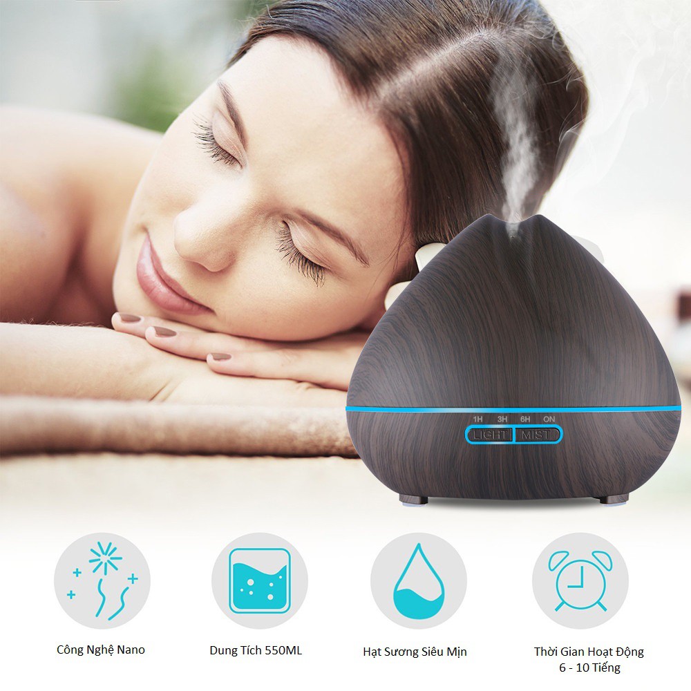 Máy xông tinh dầu, phun sương tạo ẩm MKT 1806 Búp Sen
