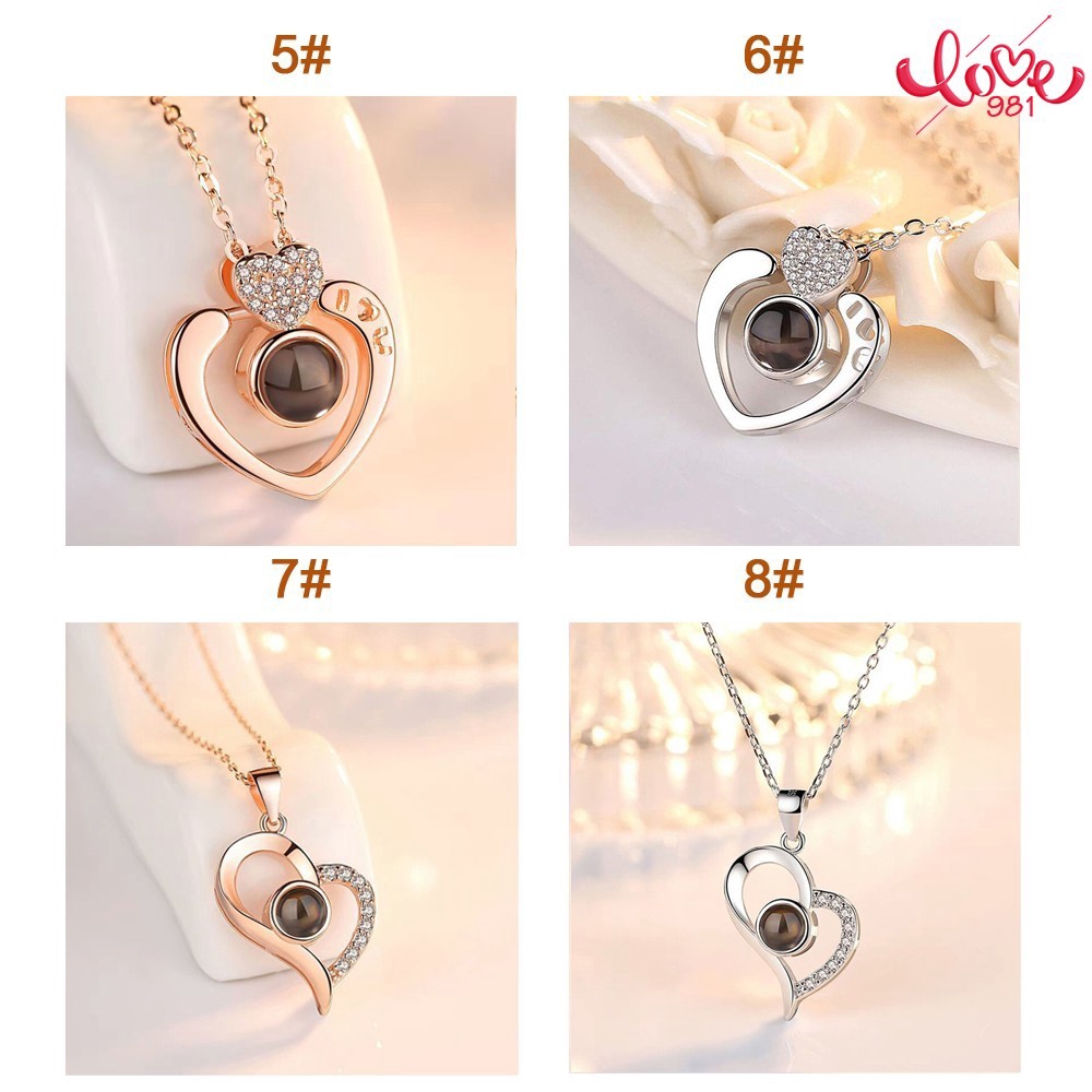 Vòng cổ Mặt Chiếu Chữ I Love You Lãng Mạn Bằng 100 Ngôn Ngữ