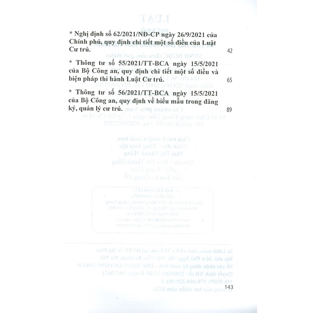 Sách - Luật Cư Trú Và Văn Bản Hướng Dẫn Thi Hành