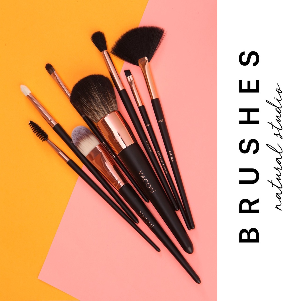 Cọ Chân Mày Vát Xéo VACOSI Eyebrow Angled Brush - BR05 Lông cứng / BR04 Lông mềm