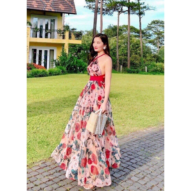 Maxi yếm hoa