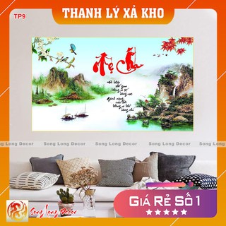 Tranh dán tường 3d Cha Mẹ - TP9 -Tranh 3D Thư Pháp - Giấy dán tường 3d - Song Long Decor