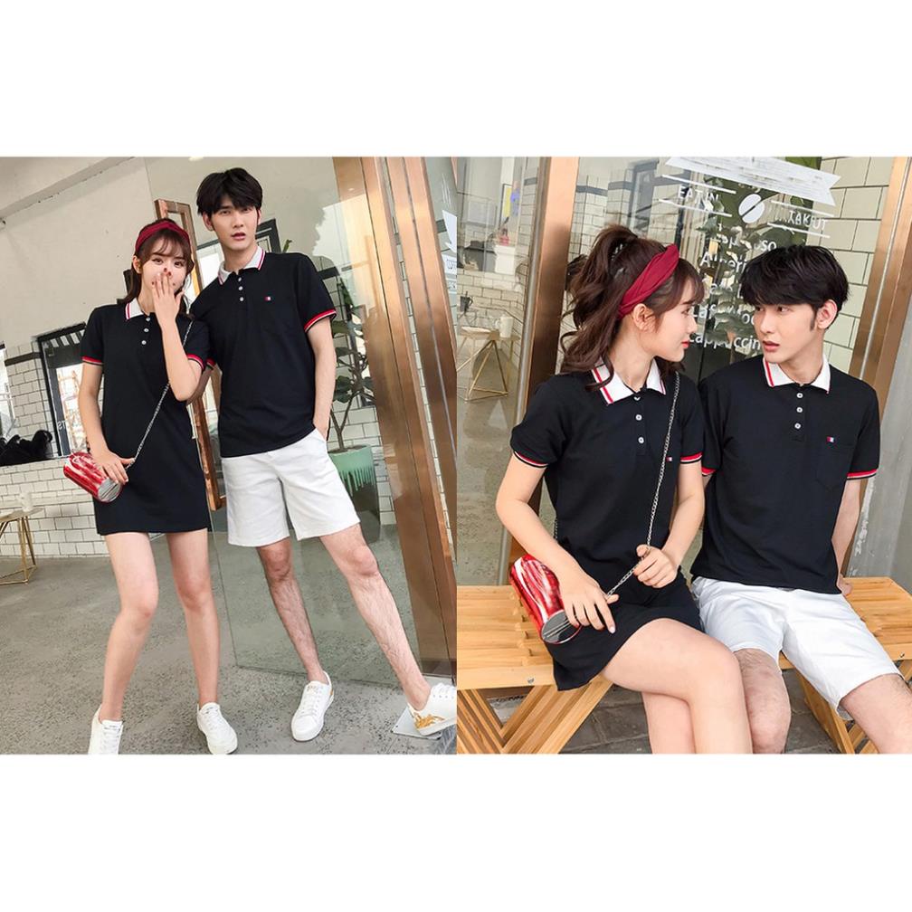 Set đồ đôi nam nữ, áo đầm thun đôi, váy đôi polo .