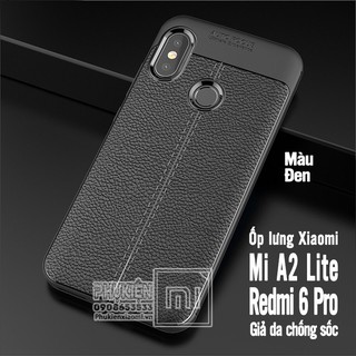 Ốp lưng dẻo cho Xiaomi Mi 6 Pro/ Mi A2 Lite Vân giả da Auto Focus
