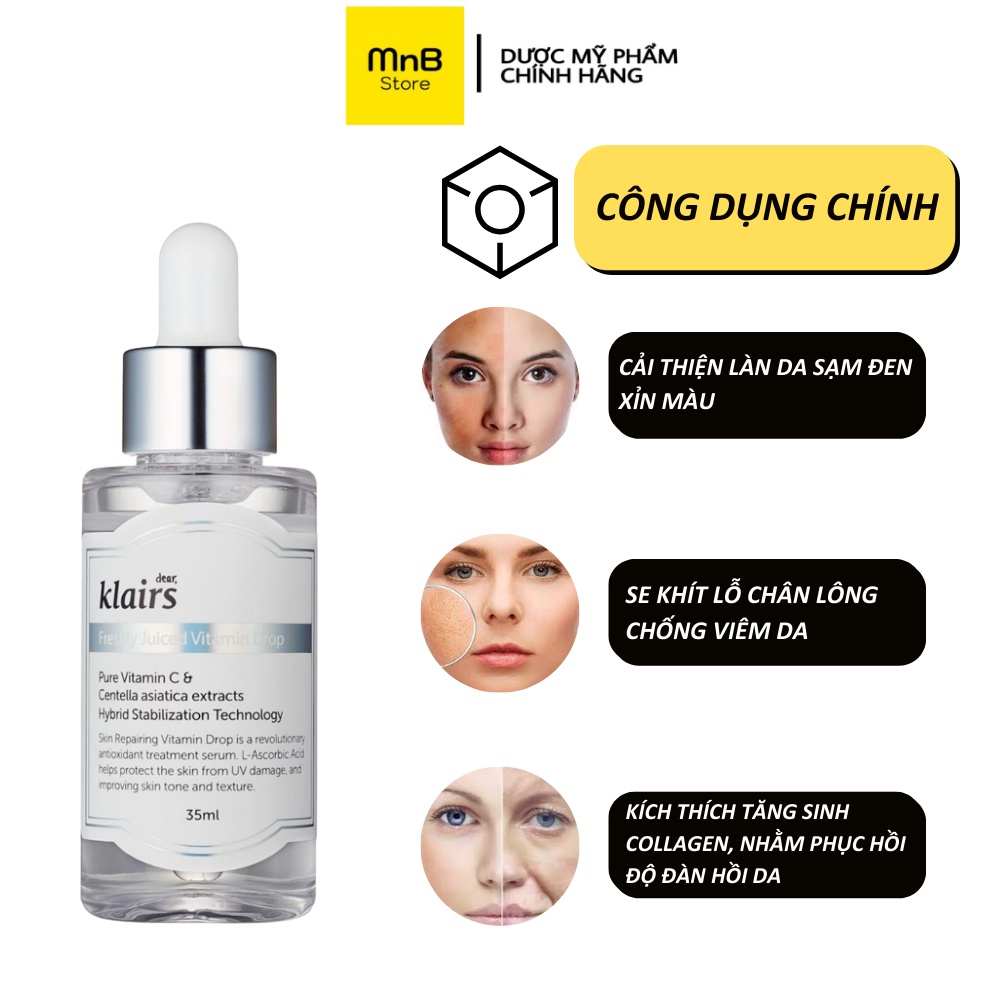 Tinh Chất Vitamin C Mờ Thâm Nám Klairs Freshly Juiced Vitamin Drop