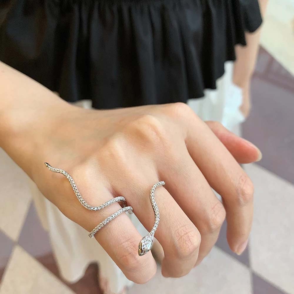 Nhẫn hở hình rắn phong cách retro thời trang dành cho nữ