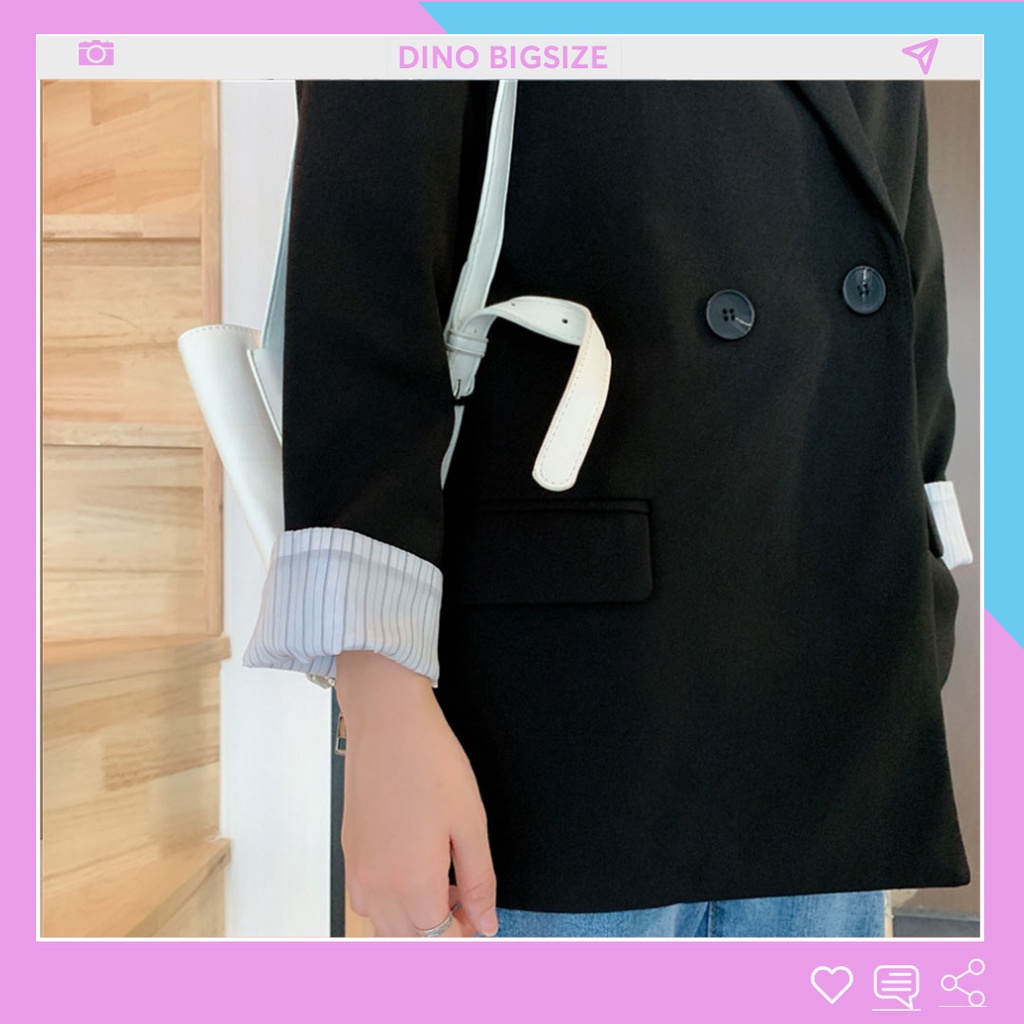 -  - Áo blazer nữ bigsize, Áo khoác blazer nữ kiểu dáng basic màu đen 60-100kg - DINO