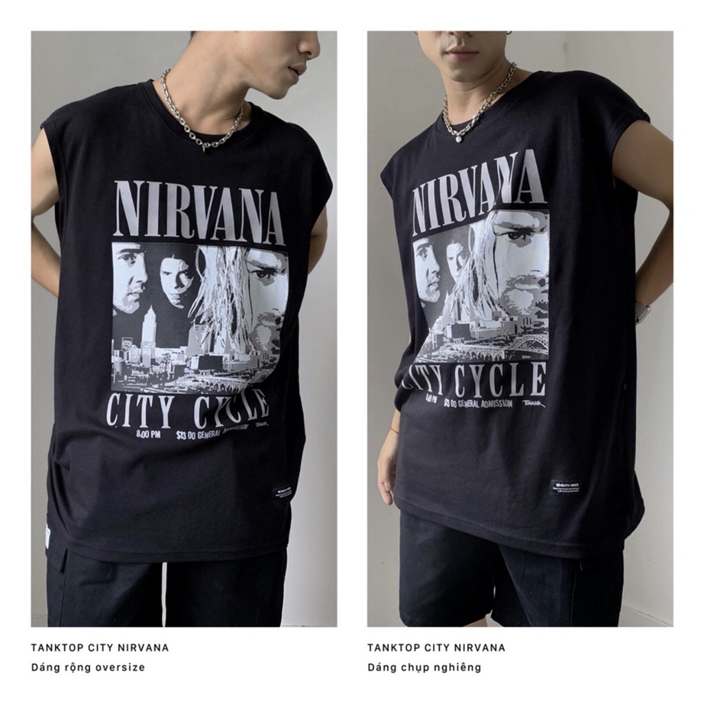 Áo tanktop nam nữ Nirvana City Cycle - Áo ba lỗ in hình Nirvana form body Local Brand