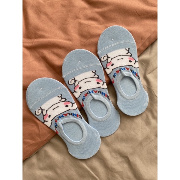 Tất lười thun cotton co giãn - Vớ ngắn xanh dương