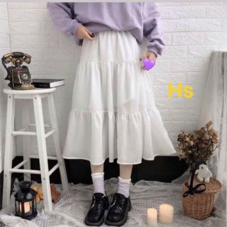 Chân váy 3  tầng von lụa