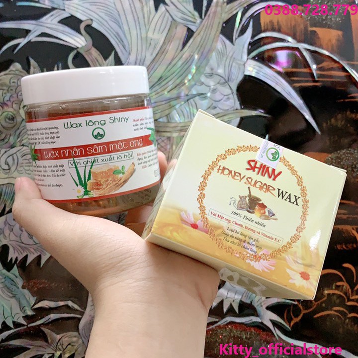 Wax lông Shiny nhân sâm,mật ong,tinh chất lô hội tẩy lông cực sạch hũ 350ml
